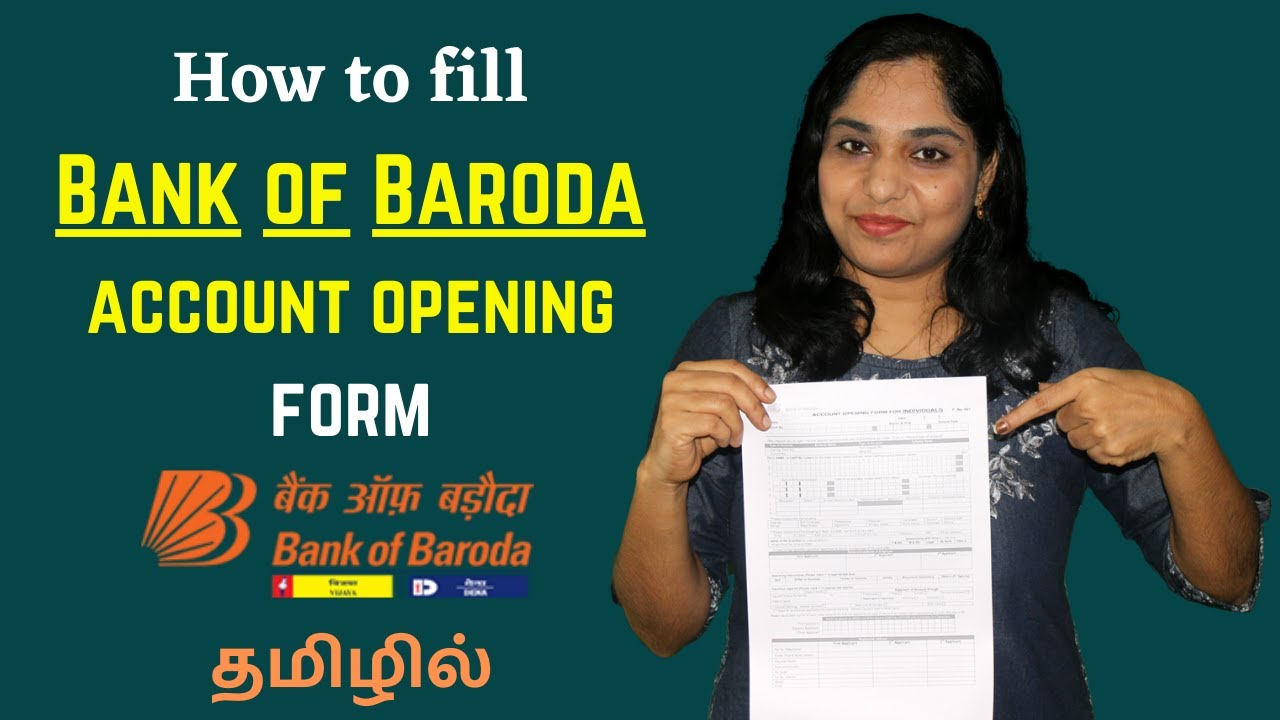 How to fill Bank of Baroda account opening form in Tamil | BOB savings account opening form fill up