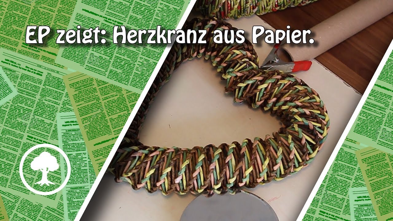 Herzkranz aus Papier flechten