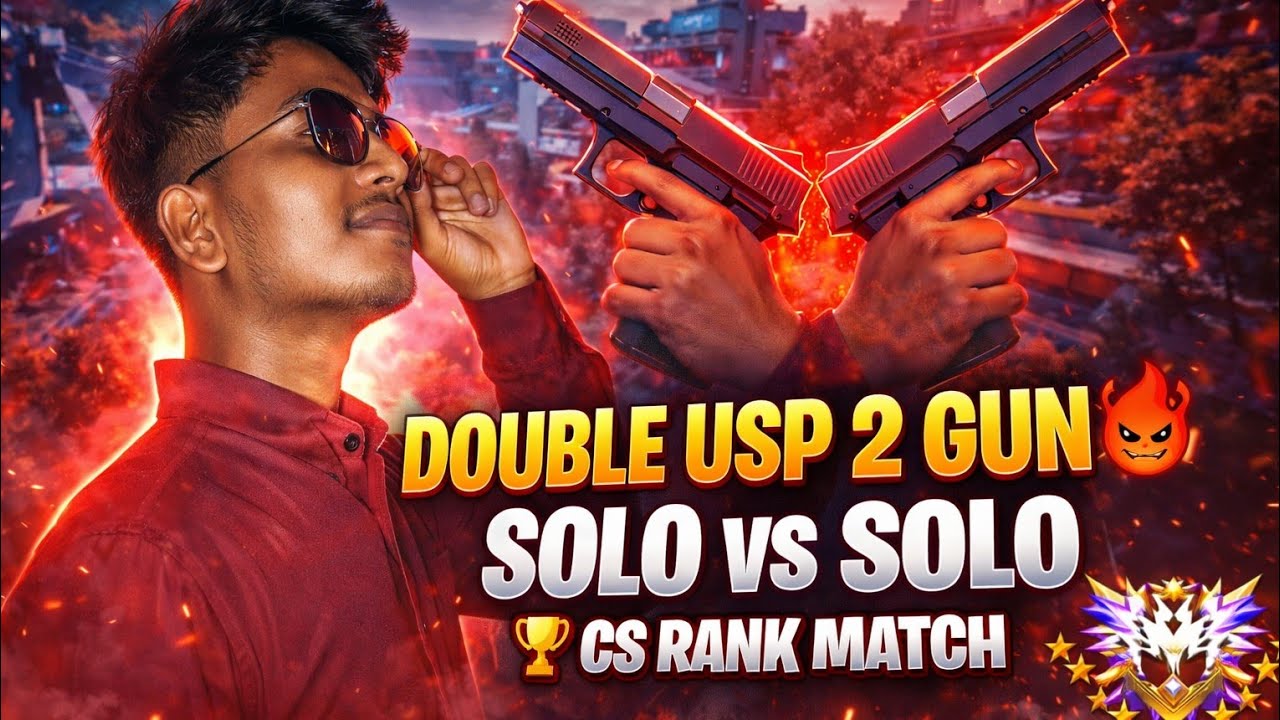 DOUBLE USP GUN CHALLENGE || CS RANK MATCH 🙄||  VERY DIFFCULT BY SNIPER_ NOX || GARENA FREE FIRE MAX