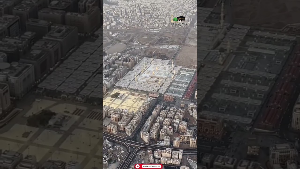 Beautiful aerial view of Masjid Nabawi Drone view Masjid Al Nabawi Madina | #shorts | #madina