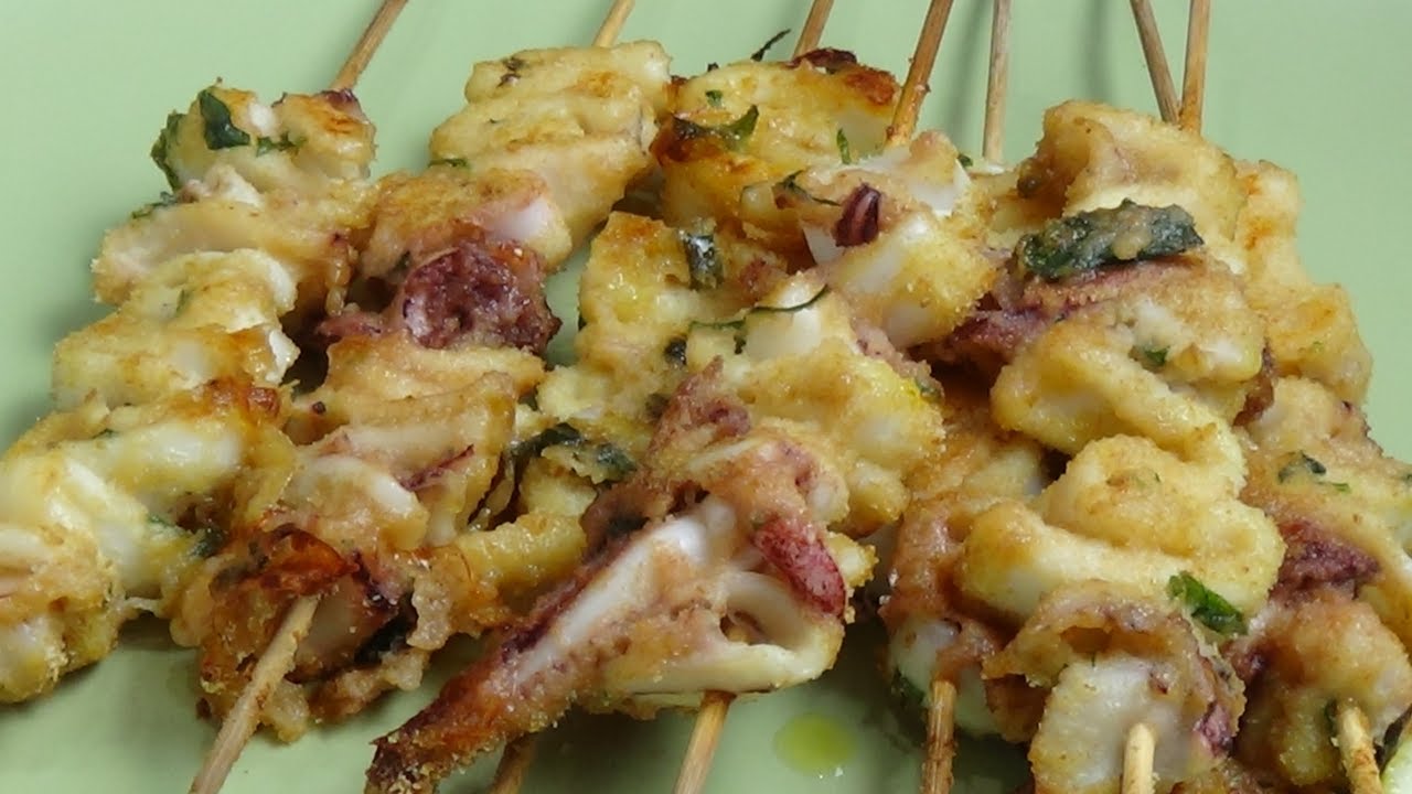 Spiedini di calamari semplicissimi