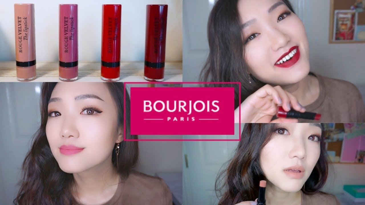 BOURJOIS ROUGE VELVET THE LIPSTICKS SWATCHES & REVIEW | MY TOP 4 SHADES