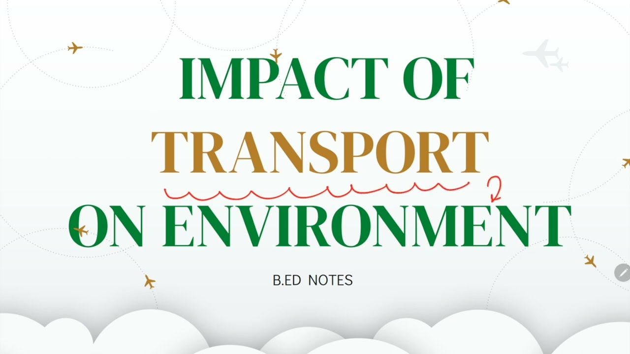Impact of transport on environment | Environmental education | B.ed notes