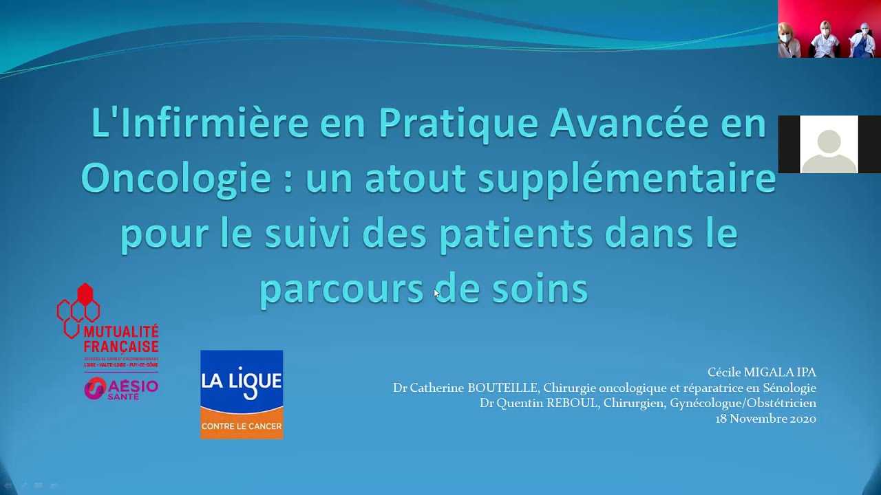 L'infirmière en pratique avancée en oncologie - C. MIGALA, Dr C. BOUTEILLE et Dr Q. REBOUL
