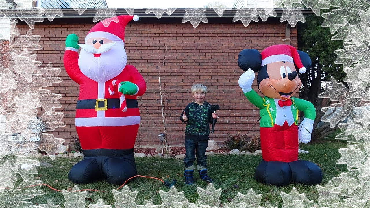 🎅Max's New Santa Christmas Inflatable from Home Depot- Unboxing and Setting It Up