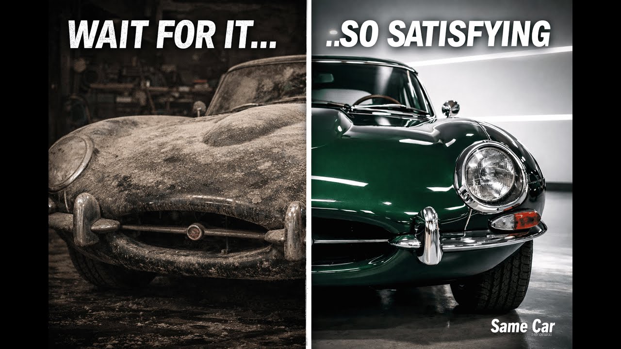 This Jaguar E-Type Was Covered in Years of Dirt… Watch This Clean
