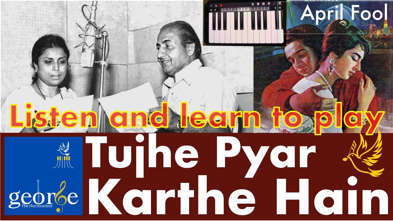 Tujhe Pyar Karthe Hain - Easy Old Bollywood Piano Tune on Phone | Beginners Tutorial