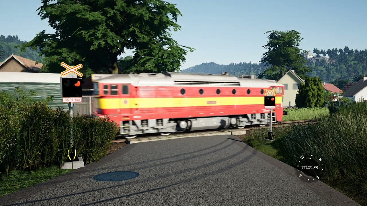 Czech AŽD 71 Level Crossing Malá Skála – Two Train Passes | Train Sim World
