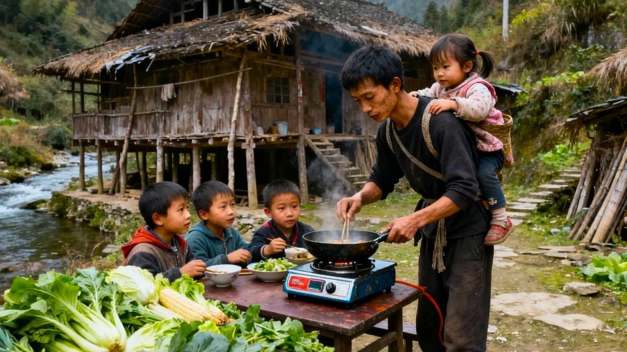 【妈妈外出打工独留爸爸深山照顾五个孩子】冬天到了妈妈给家里买了一个电磁炉，再也不怕下雨天气了#农村生活#vlog#山居生活