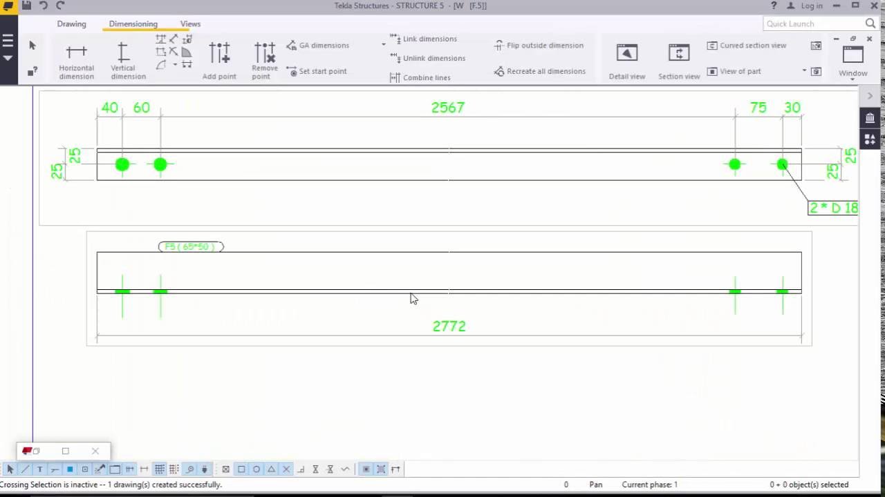 Generating Single part 2D drawings from 3D Model in TEKLA STRUCTURES 2016