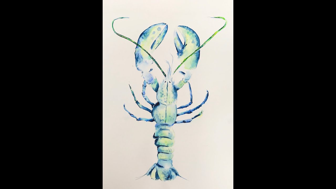Larry The Lobster - Water Colour Lesson