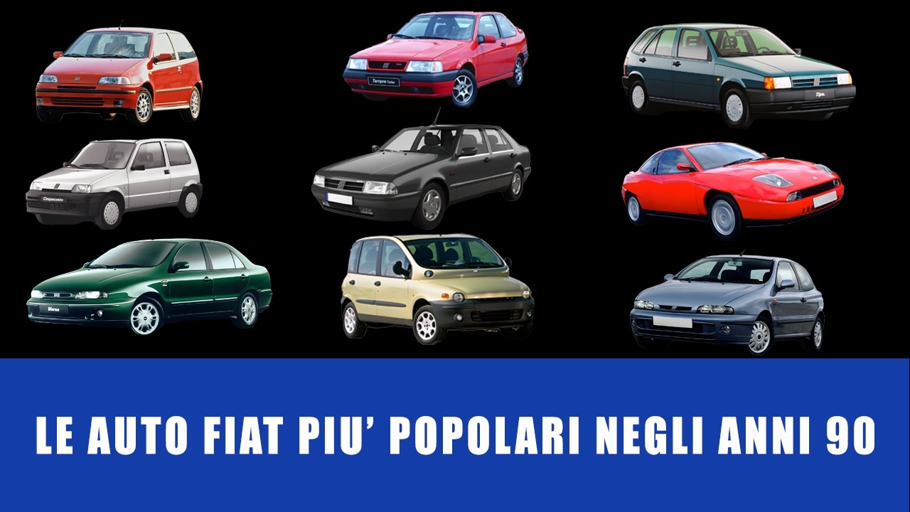 Le auto Fiat più popolari negli anni 90