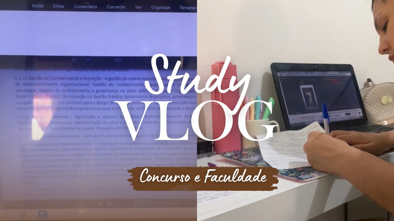 STUDY VLOG| Estudando para provas da faculdade e concurso 