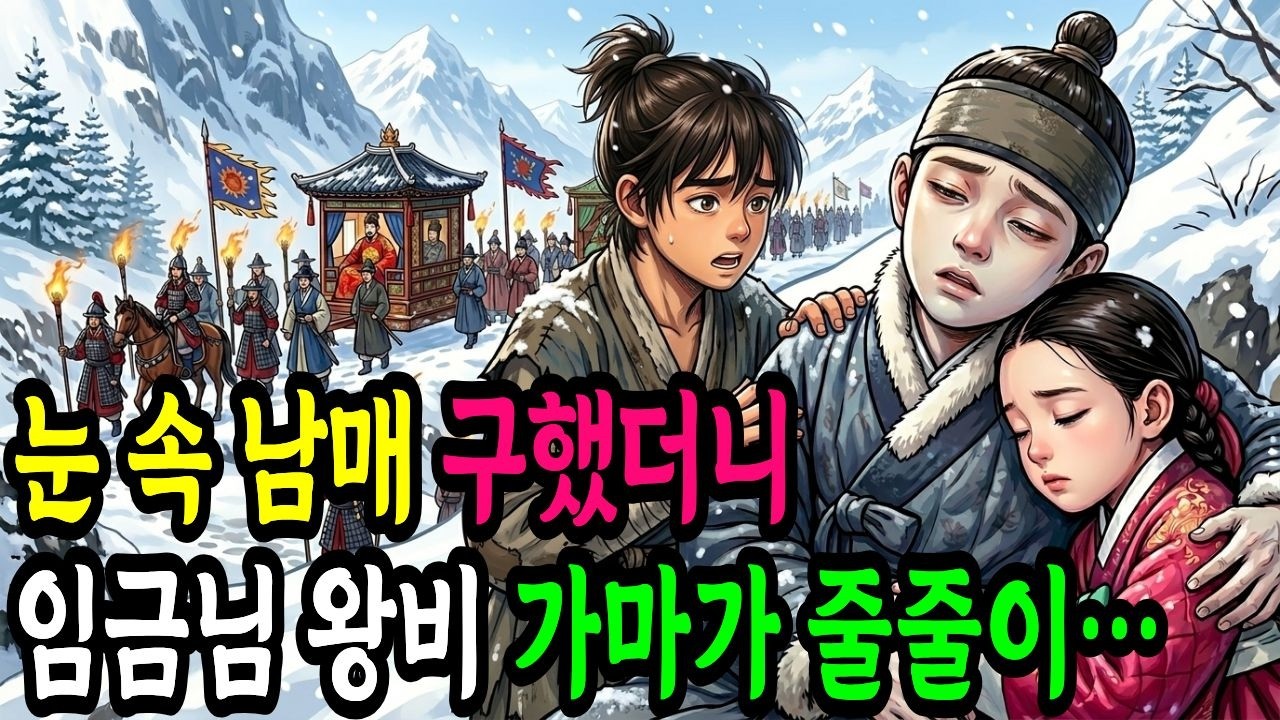 눈밭에 쓰러진 남매를 구했더니 왕세자 공주였다. 며칠 뒤 임금님 왕비 가마가 줄줄이 오는데... │야담 민담 옛날이야기 전래동화 오디오북 수면동화