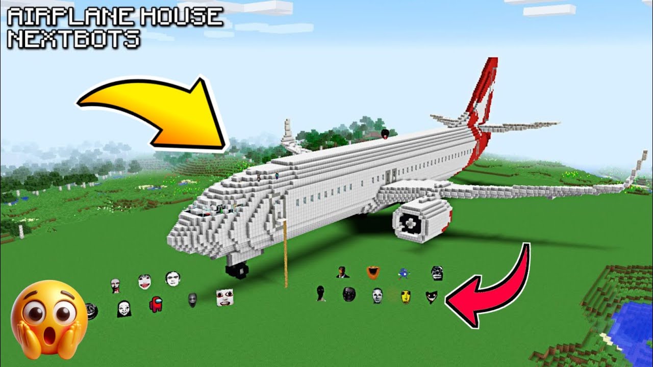 I Found an Unlimited Aeroplane House! 😨😱 And Fought an Evil AI Robo Invasion! 🤖 | Minecraft Horror
