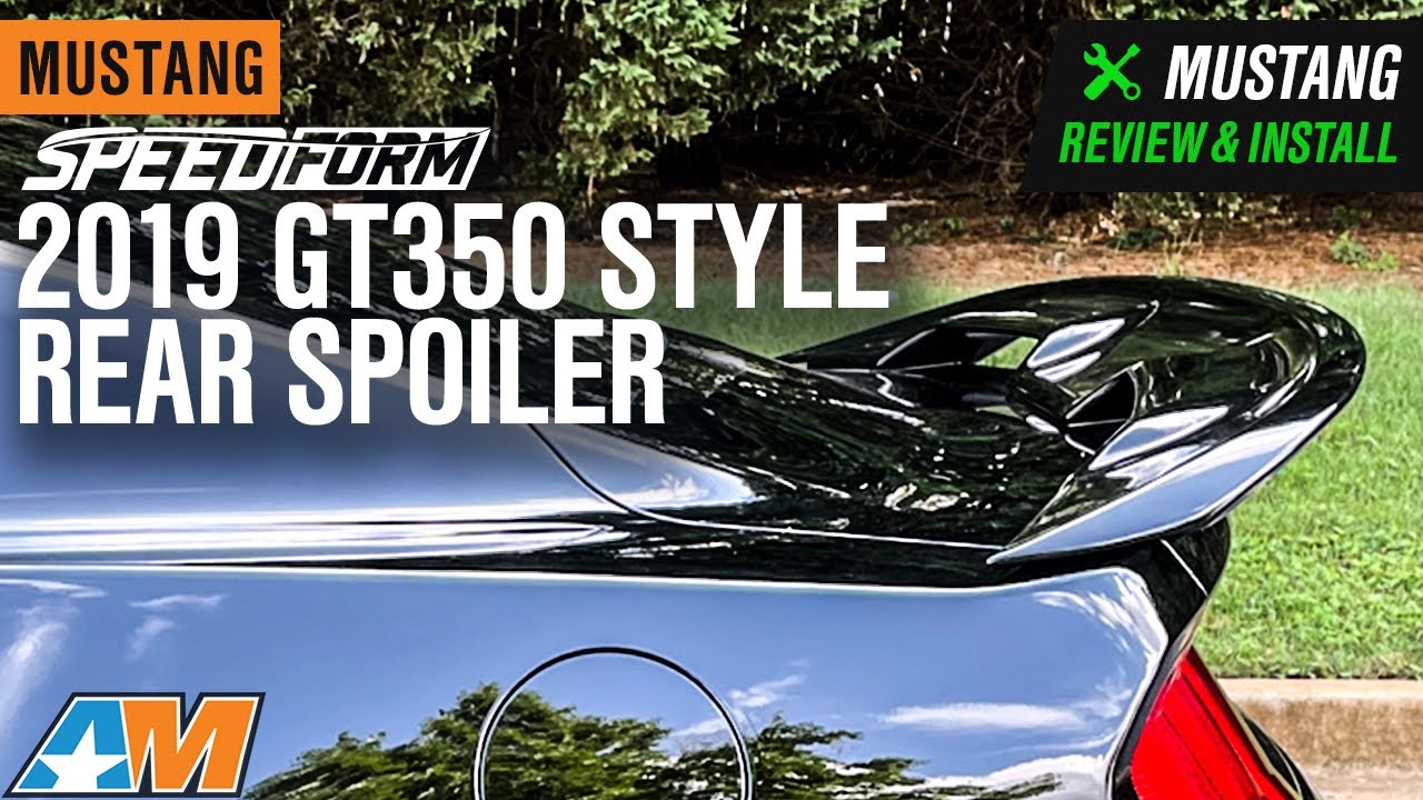 2015-2021 Mustang SpeedForm 2019 GT350 Style Rear Spoiler; Shadow Black Review & Install