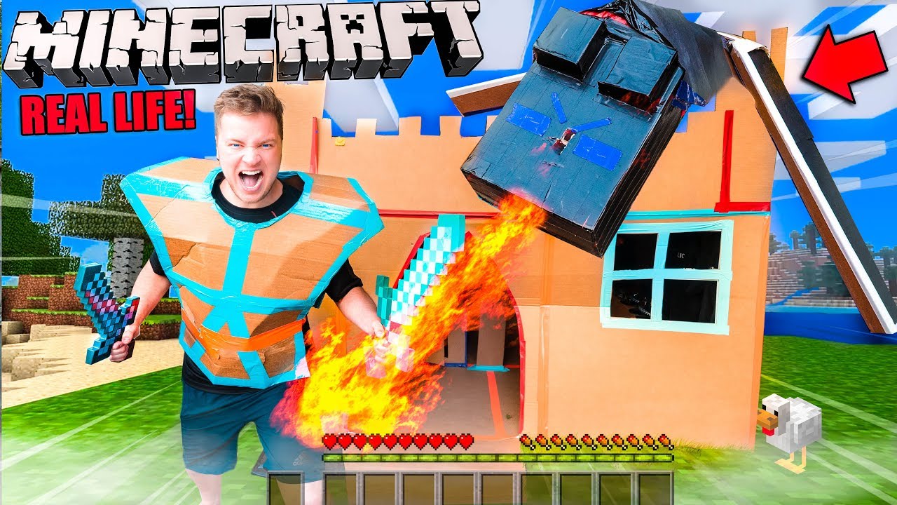 Реальный форт из коробки в Minecraft! 24-часовое испытание против Эндер-дракона