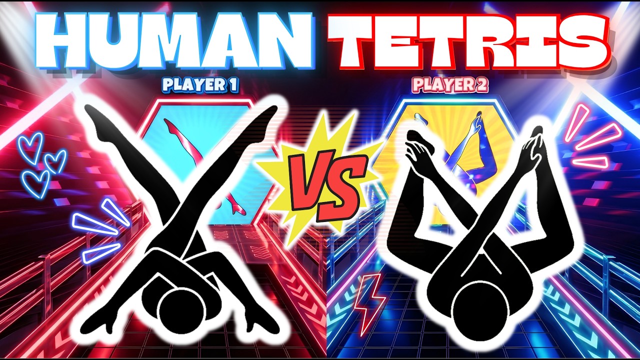 HUMAN TETRIS PVP BATTLE ⚔️ #4 | Same Move, Two Rivals | Immersive Interactive Warm-Up