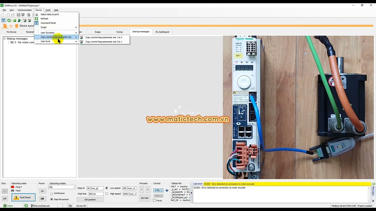 Kết nối servo Schneider Lexium 32 A với PC | LXM32AD12N4