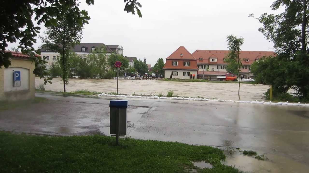 Kolbermoor bei Rosenheim, Mangfallhochwasser am 02.06.2013