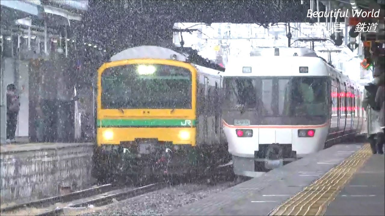 209系トタ82編成を配給したE493系02編成 返却回送途中　特急「しなの」「あずさ」が発着する雪の松本駅に現る！特急退避後所属先尾久車両センターに向け発車！2025.2.2 panasd 3560