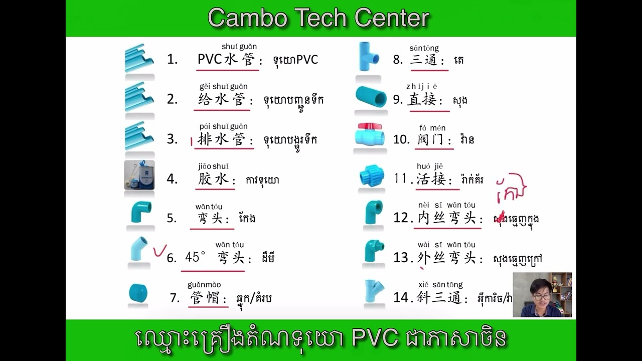 PVC管件 | គ្រឿងទុយោPVCជាភាសាចិន [PVC Pipe fitting]