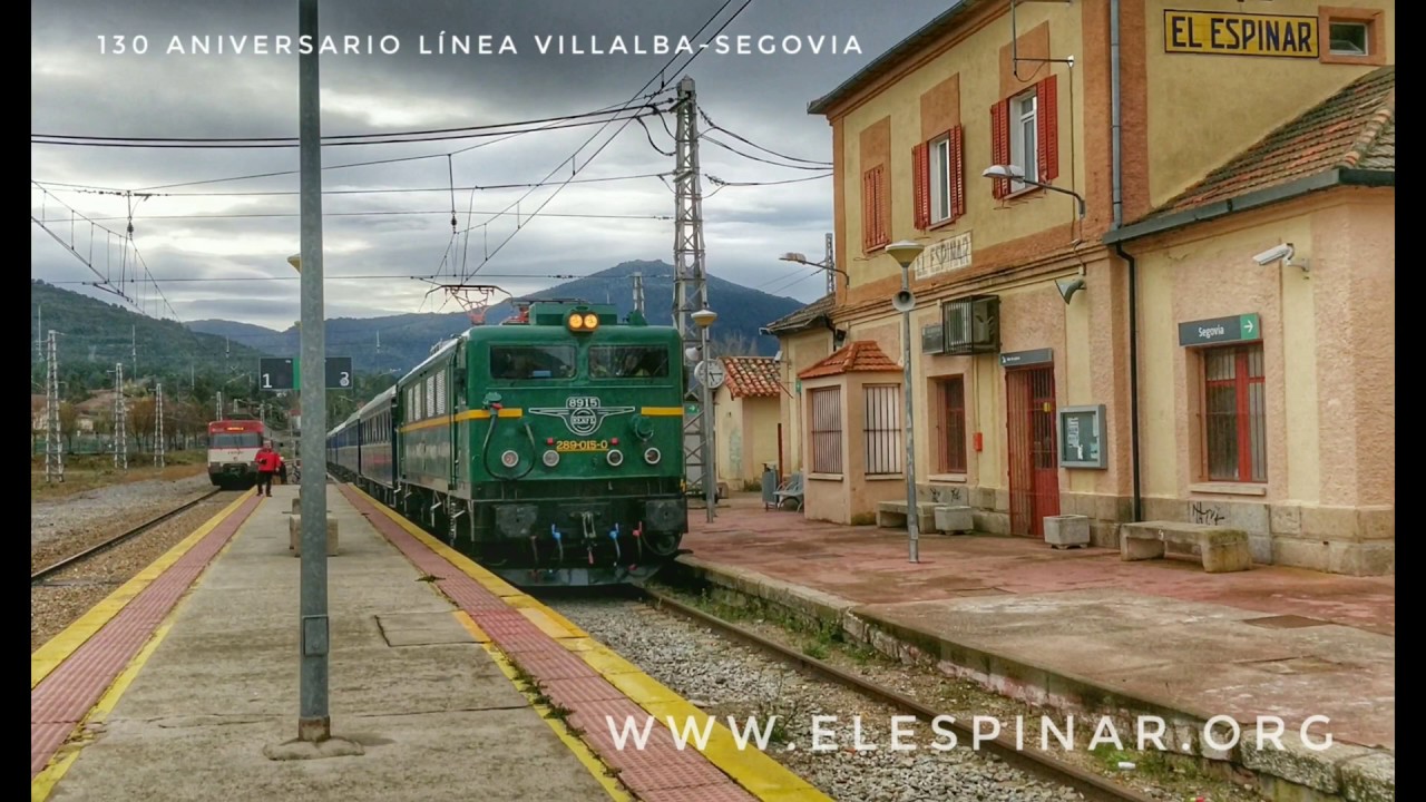 130 Aniversario línea ferrea Villalba - #Segovia. Tren histórico a su paso por El Espinar
