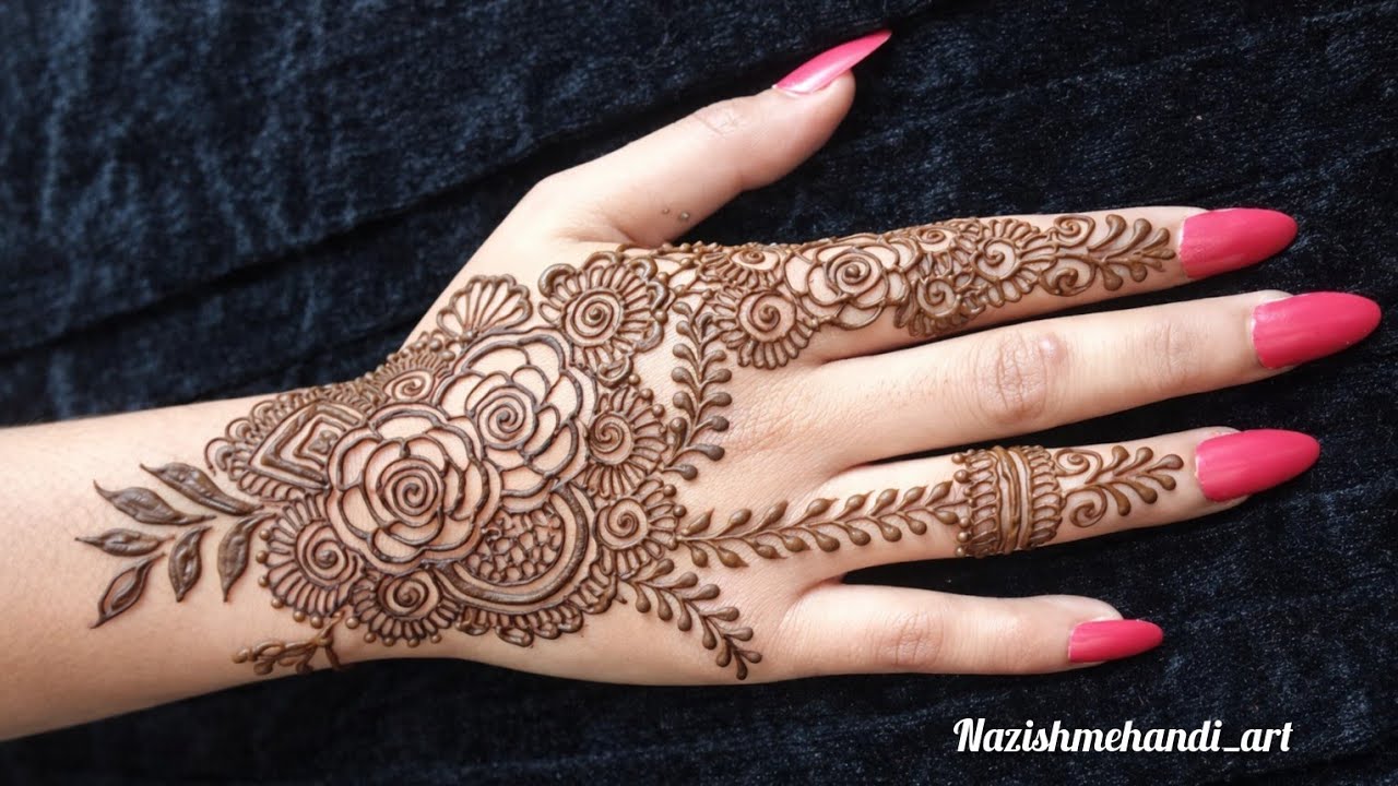 Stylish Floral Back Hand Mehndi Design | Clean & Elegant Look