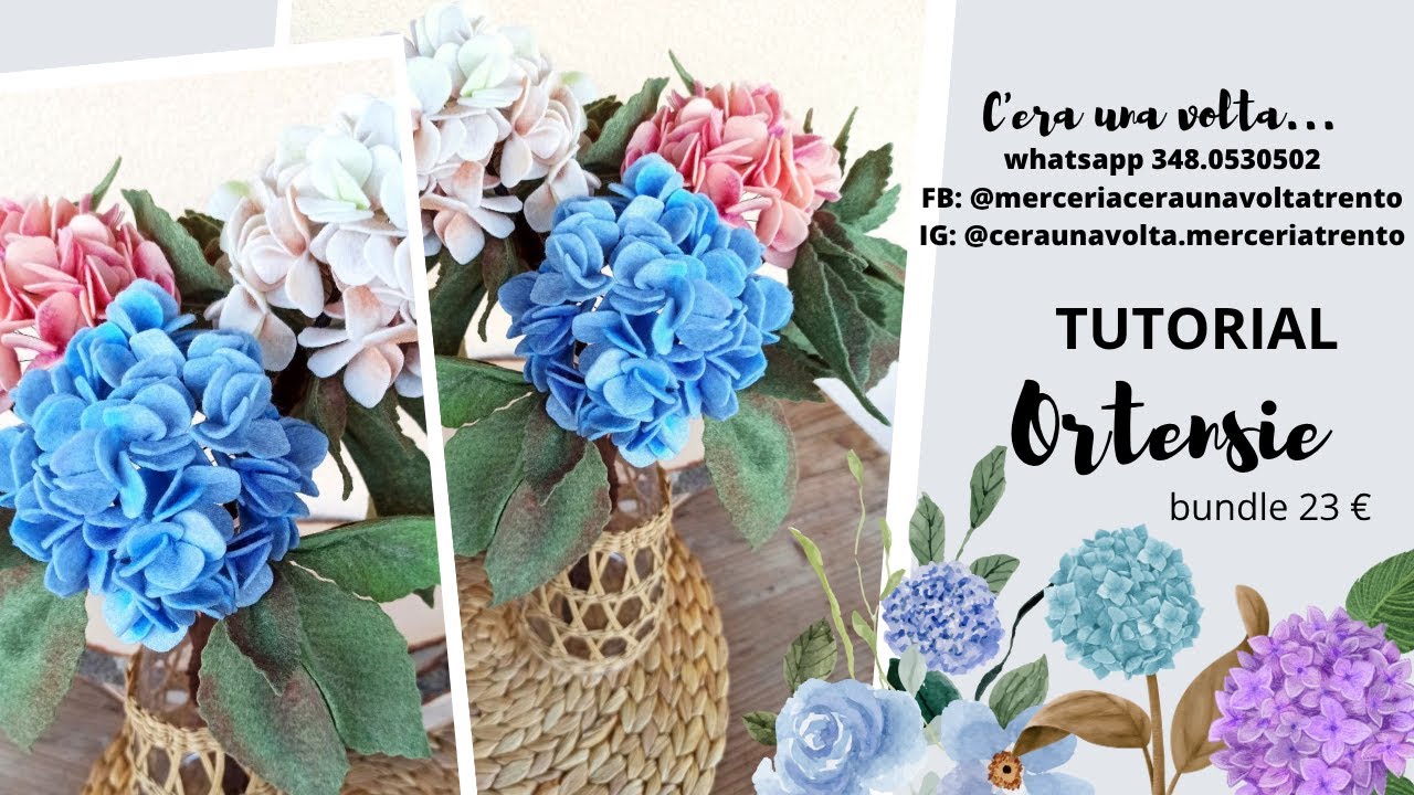 TUTORIAL ORTENSIE IN PANNOLENCI - fatto a mano