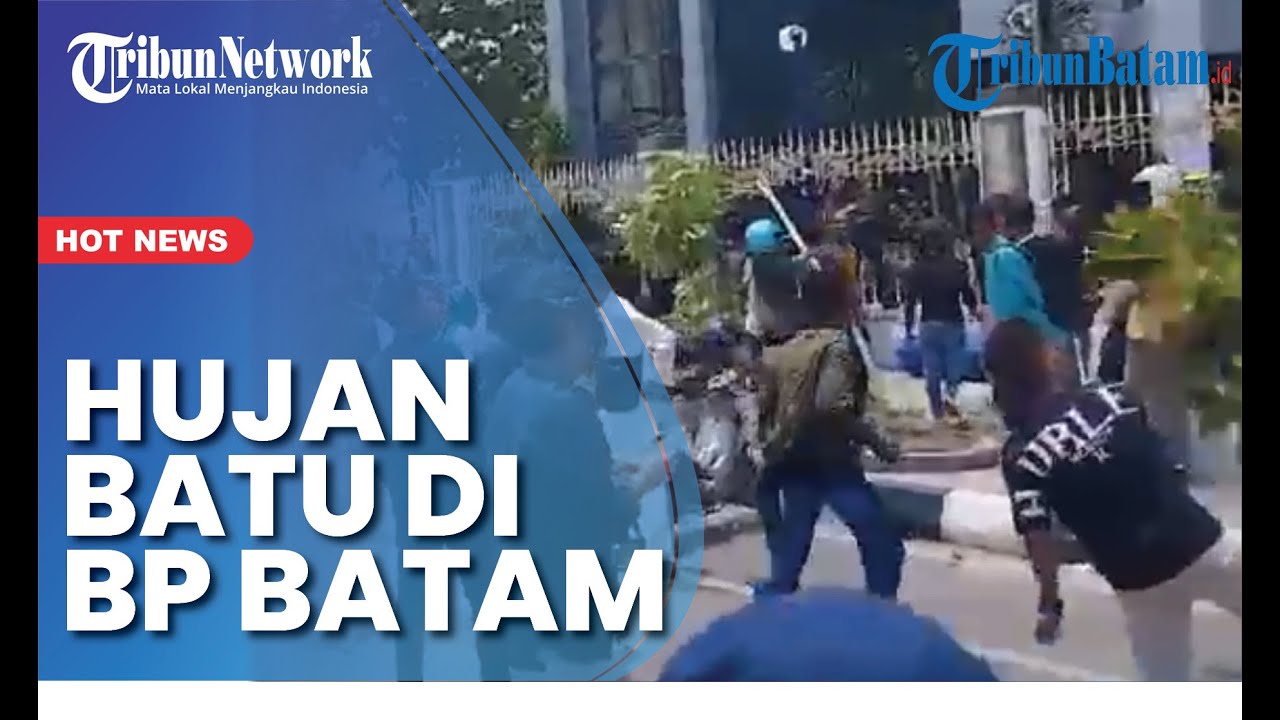 Aksi Demo Rempang di BP Batam, Massa Lempari Kantor BP Batam Dengan Batu