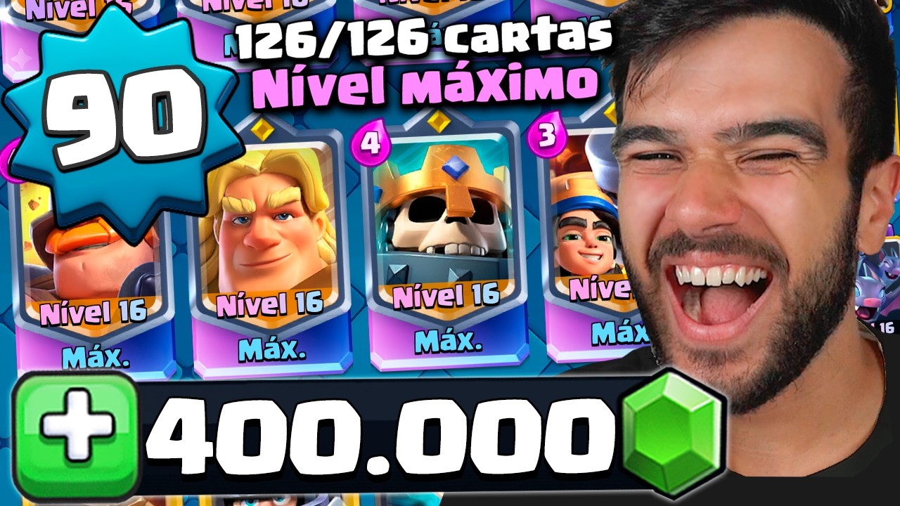 Gastei 400 MIL GEMAS e upei TODAS AS CARTAS NÍVEL 16!! Clash Royale