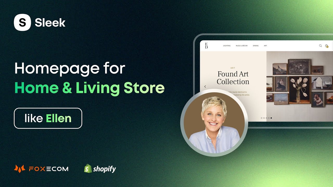 Create a Shopify Home page for Home Furnishings stores like Ellen | Sleek Theme Tutorial