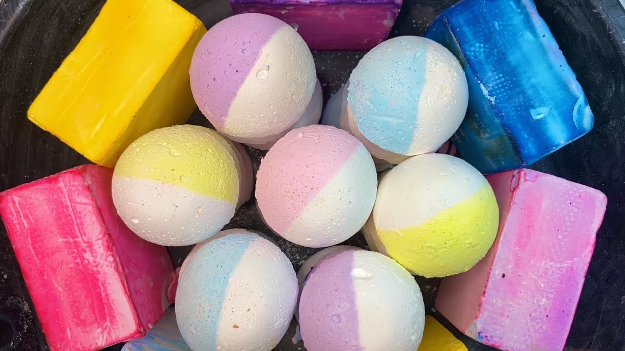 Dyed Crunchy Chalk and Reforms || Gym Chalk || Oddly Satisfying || ASMR