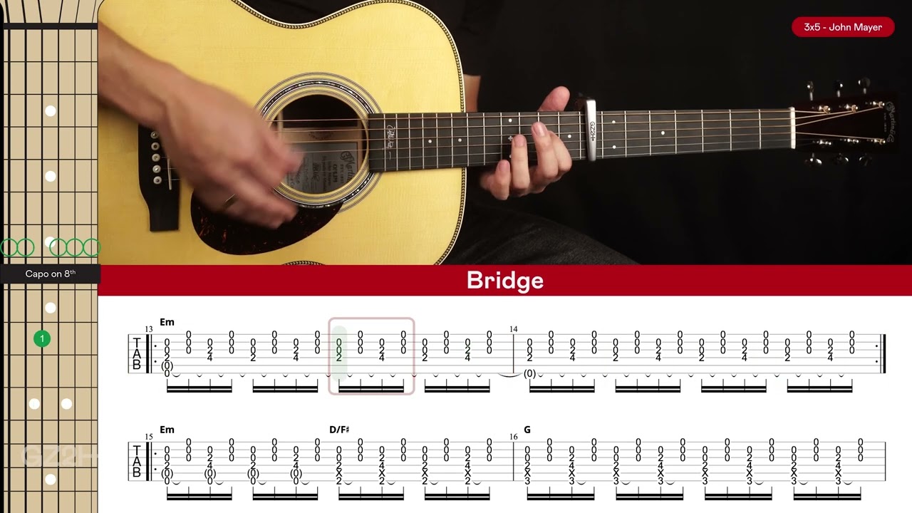 3x5 Guitar Cover John Mayer 🎸|Tabs + Chords|