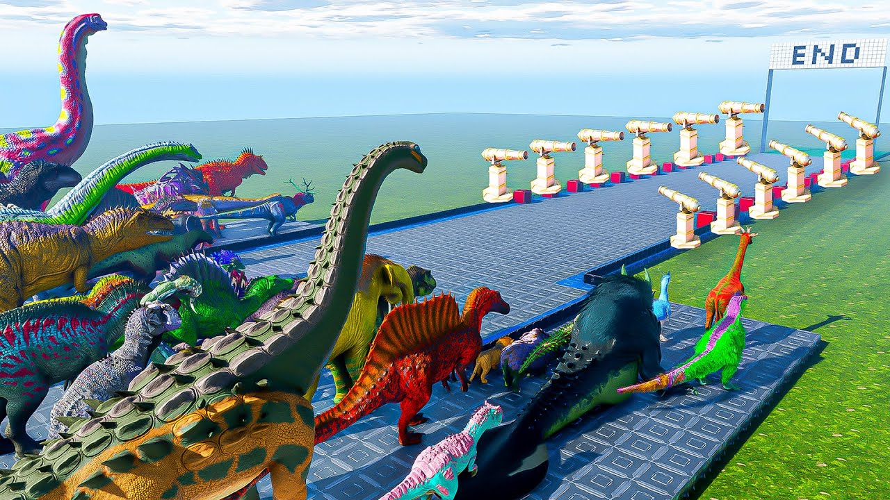 Dinosaurs vs. Cannons🔥💣 | Who is the toughest dinosaur in Ark?