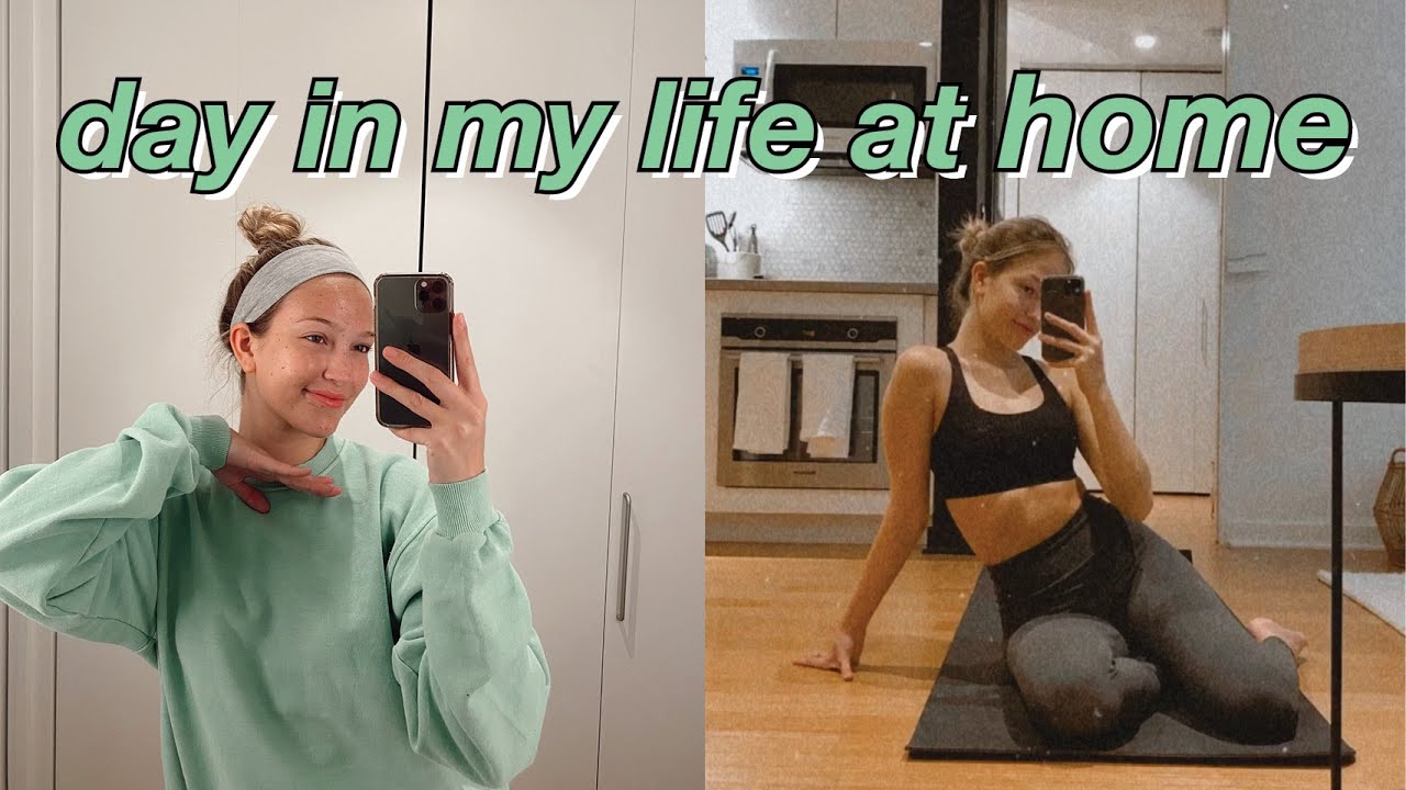 day in my life at home: working out, online classes, & self-care | maddie cidlik