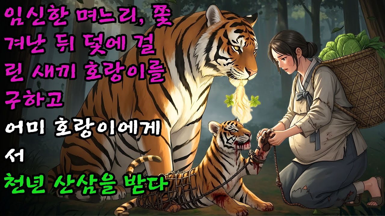 엄동설한에 쫓겨난 만삭 며느리가 덫에 걸린 새끼 호랑이를 구해줬더니 어미 호랑이가 천 년 묵은 산삼을 물어다 주어 팔자를 고친 사연 | 감동 실화 #야담#민담#전설#설화