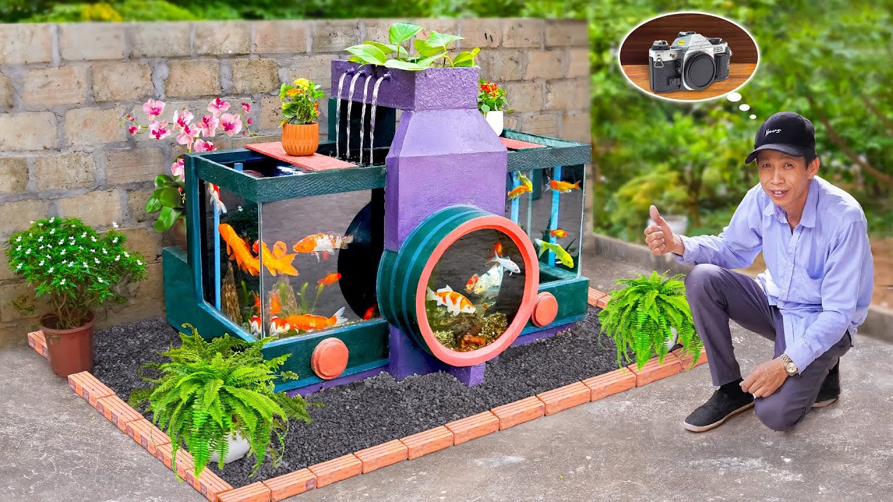 Challenge myself | Build camera aquarium at home | Aquarium decoration ideas
