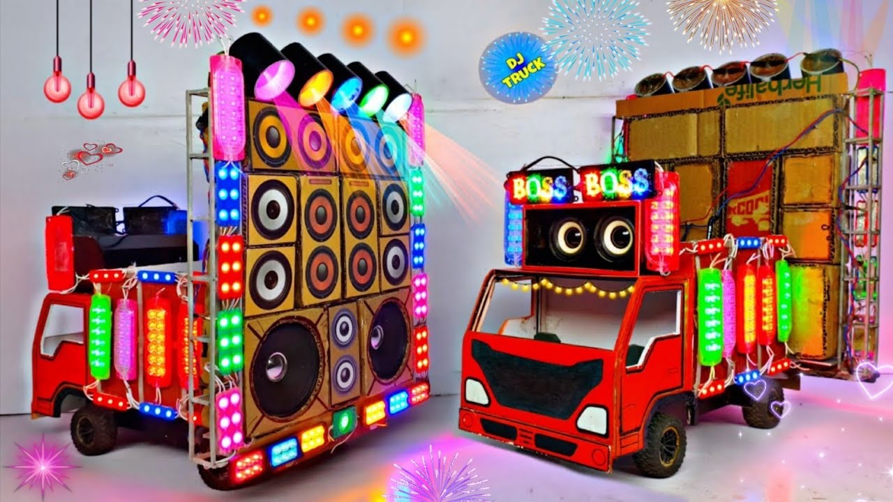 Mini Dj Truck Setup Loading At-New home by cardboard dj truck making I mini dj setup I dj wala gadi