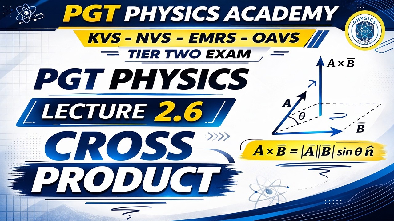 L 2.6 – CROSS PRODUCT |Tricks for PGT Physics | Sure Shot Questions |JEE PYQS