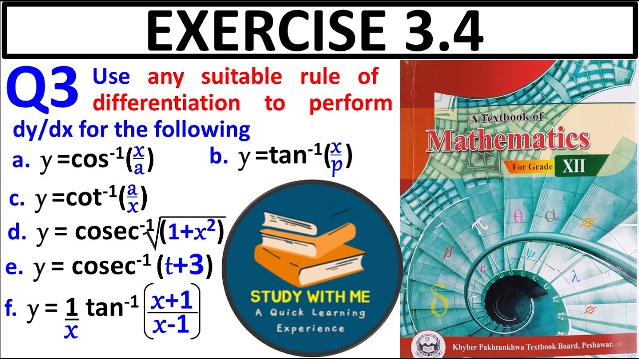 Exercise 3.4 Question 3 class 12 Maths New KPK Book | Ex 3.4 Q No 3 Inverse Trignometric Functions