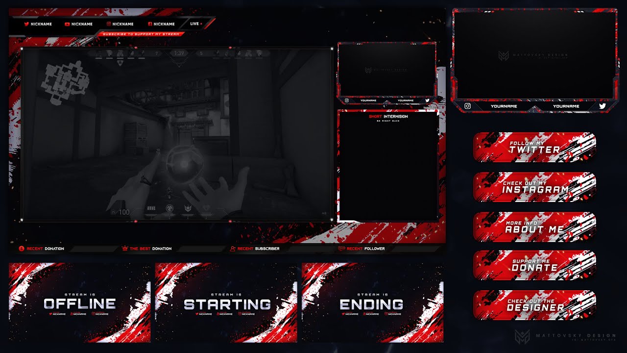 BLOODY FREE STREAM OVERLAY TEMPLATE 2020 | PSD PACKAGE