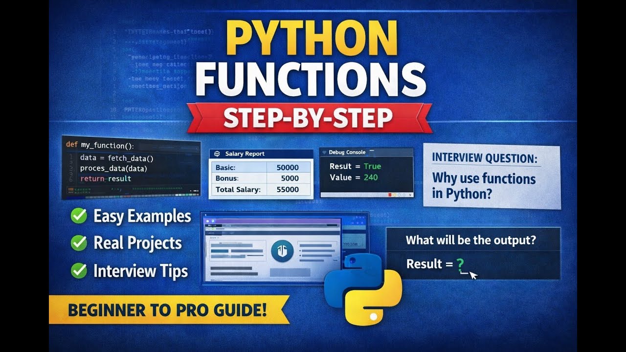 Master Python Functions in One Video 🔥 Beginner to Pro Guide | Cloud BI Academy