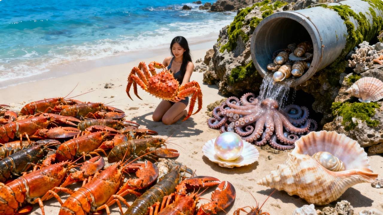 小章赶海又遇到奇怪事啦！八爪鱼窝还吐出珍珠啦！这么神奇吗？