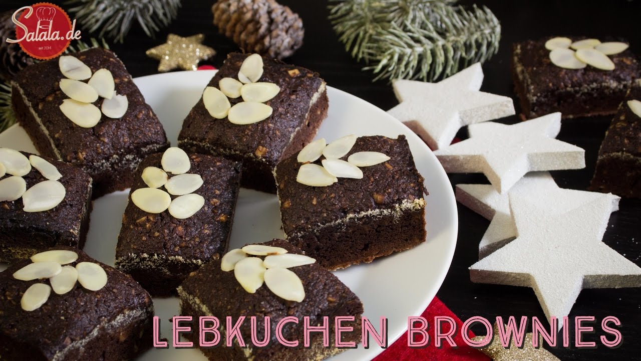Lebkuchen Brownies backen - Low Carb backen - glutenfrei - salala.de #Weihnachtsbäckerei