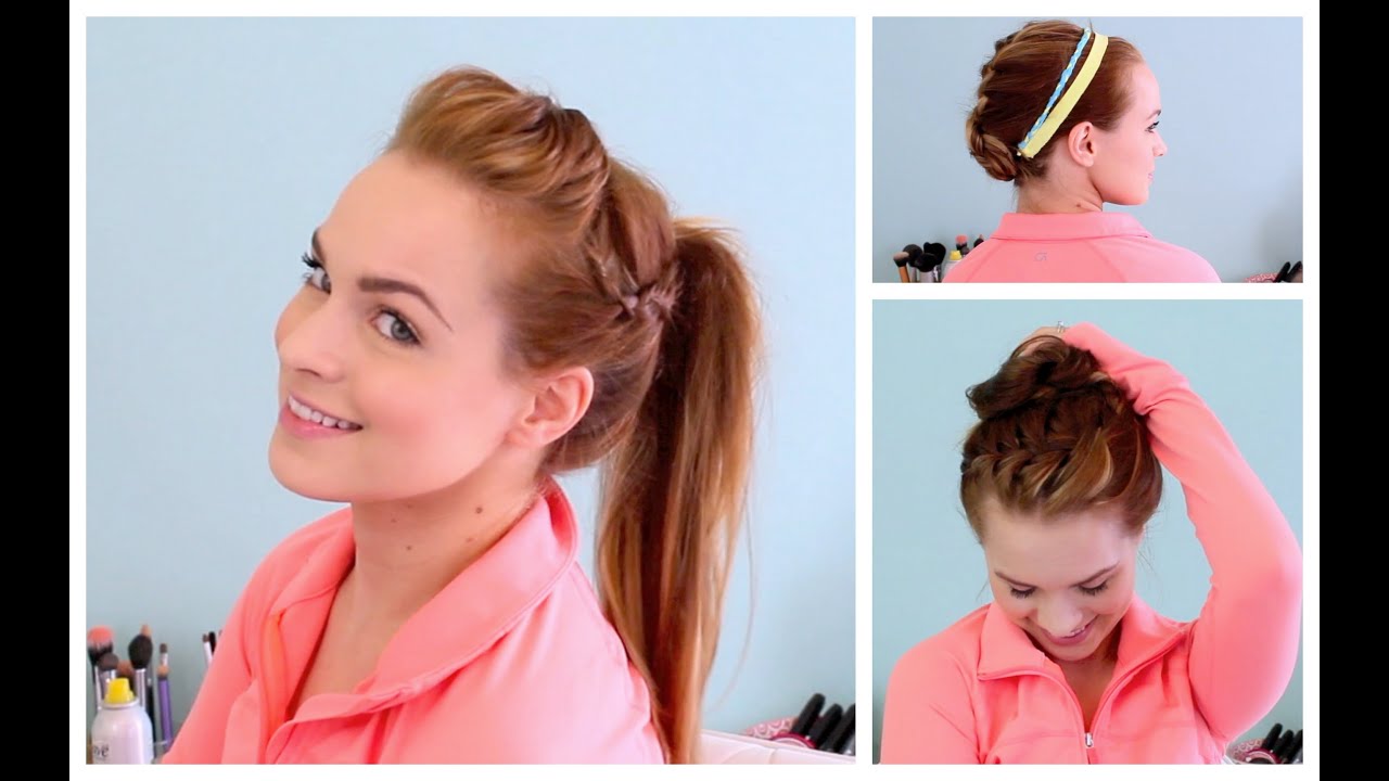 3 Workout Ready Hairstyles + DIY Headband