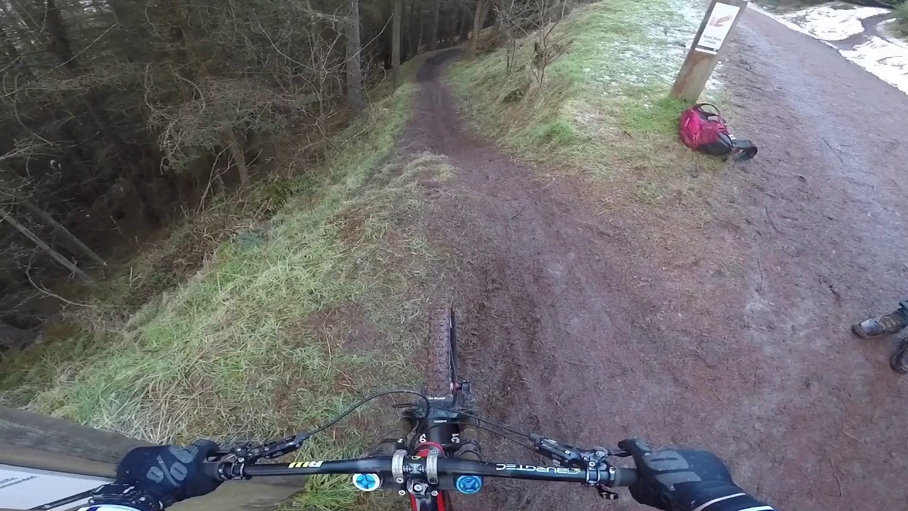 BASE mountain biking timed downhill section at Innerleithen