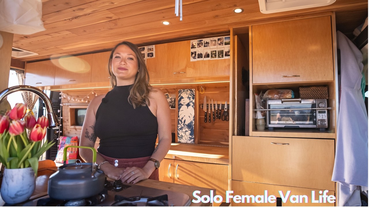 Her Murphy Bed Camper Van Layout - Solo Female Van Life