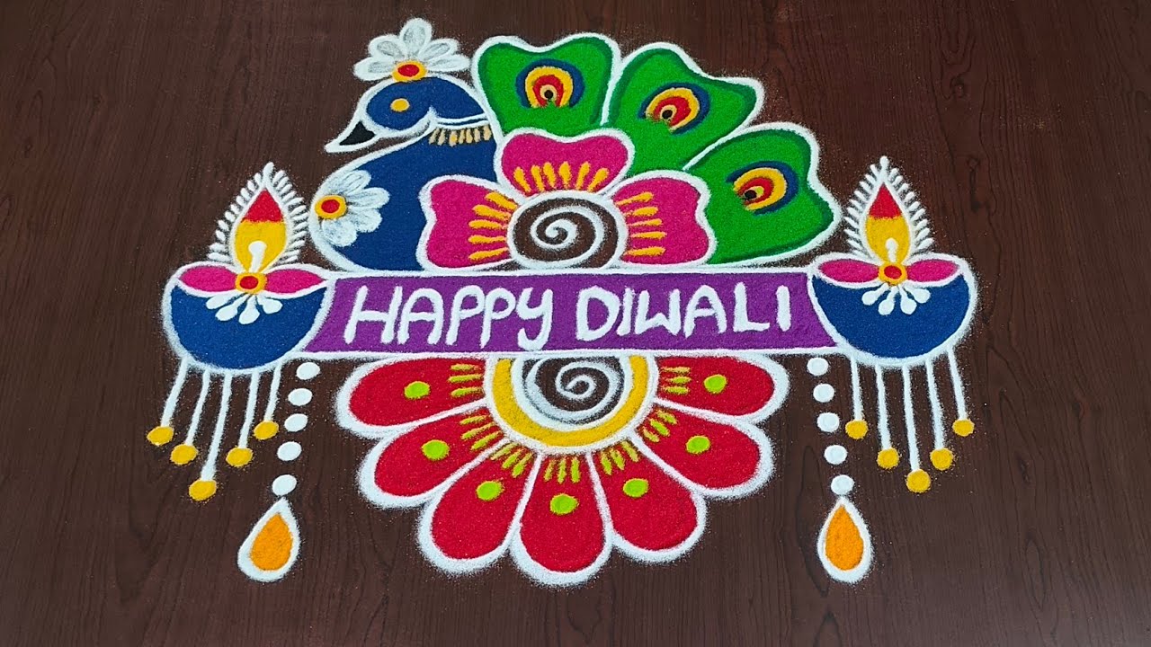 Beautiful Diwali diya rangoli with 6×2dots|easy dheepavali rangoli|dheepam muggulu|#Rang Kaa Rangoli