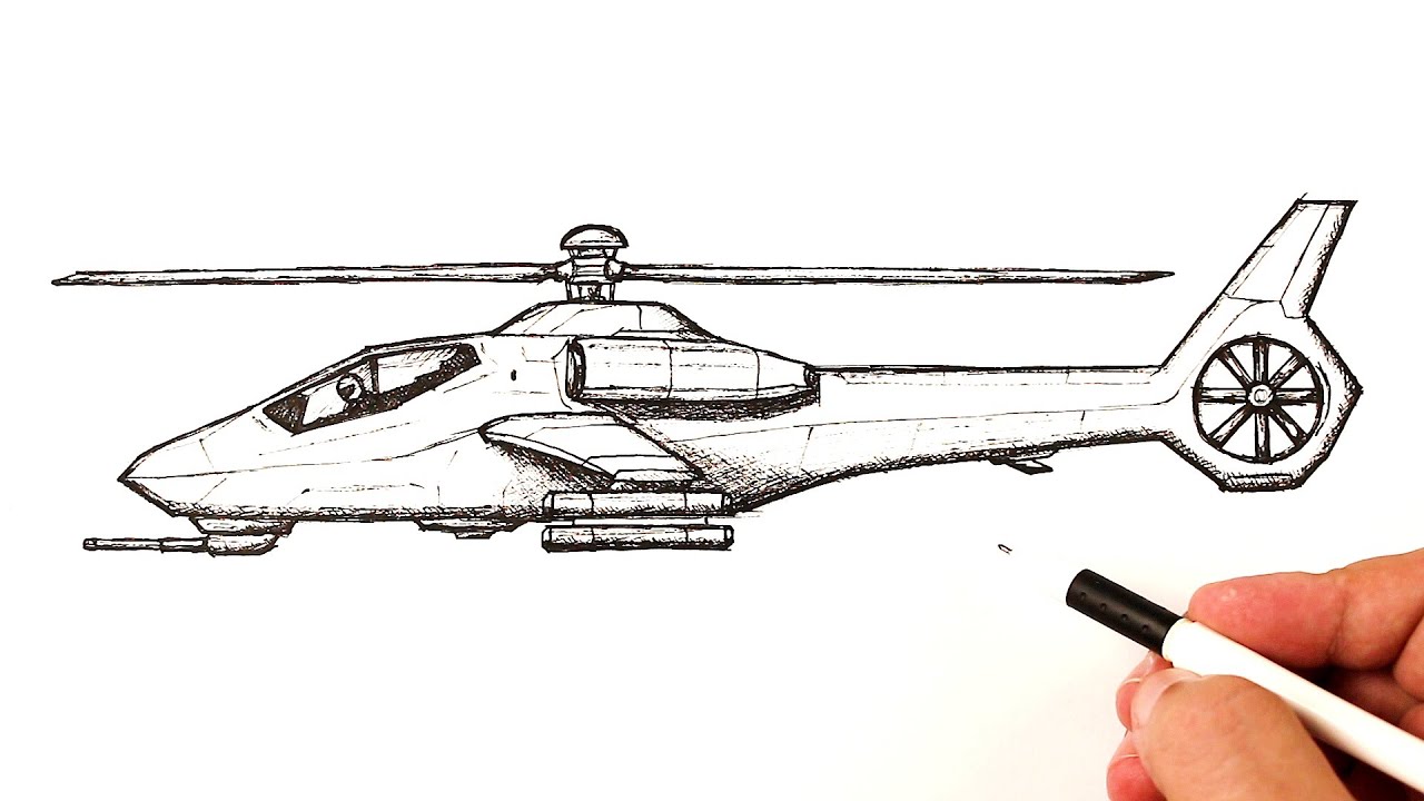 How to draw a Future Military Helicopter